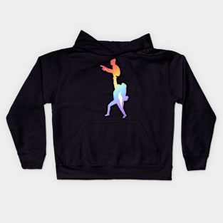 A women’s trio doing lunge column Kids Hoodie